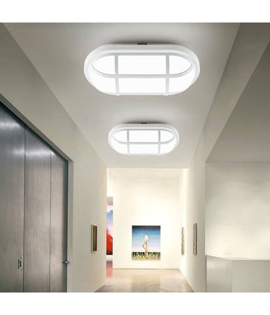 Plafoniera Applique A Led Ovale Tartaruga Luce Bianca 6500k 20w Per Esterno Ip65