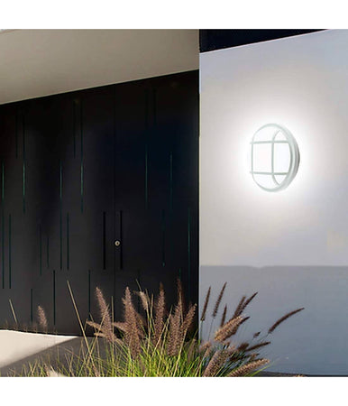 Plafoniera Applique A Led Tonda Tartaruga Luce Bianca 6500k 20w Per Esterno Ip65