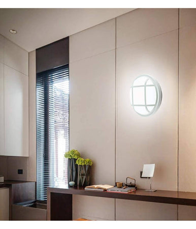 Plafoniera Applique A Led Tonda Tartaruga Luce Bianca 6500k 20w Per Esterno Ip65