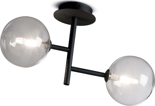 Plafoniera-applique-moderna-Illuminando-BOLLE-AP-2-NR-G9-LED-metallo-vetro-lampada-soffitto-parete