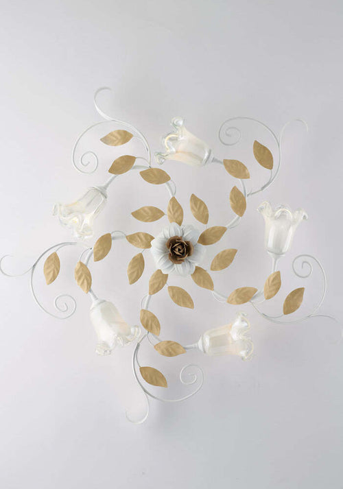 Plafoniera-Arte-Povera-Cesto-Bianco-E-Avorio-5-Luci-E14
