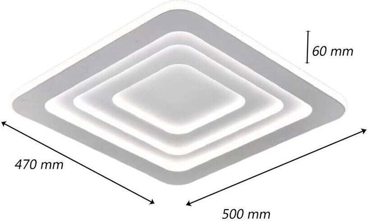 Plafoniera C46 Effetto Quadrati Moderna Led 64w Lampada Soffitto Luce 3000k-6500k Illuminazione/Illuminazione per interni/Lampadari lampade a sospensione e plafoniere/Plafoniere Trade Shop italia - Napoli, Commerciovirtuoso.it