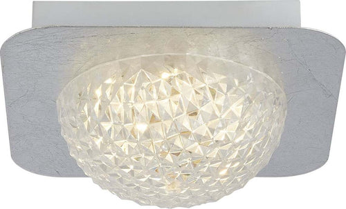 Plafoniera-Celestia-Acciaio-Argento-Policarbonato-Trasparente-Led-6,5W-3000K