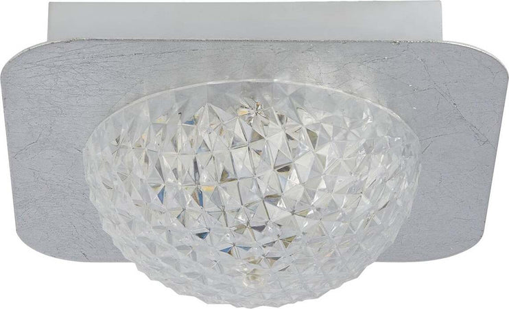 Plafoniera-Celestia-Acciaio-Argento-Policarbonato-Trasparente-Led-6,5W-3000K