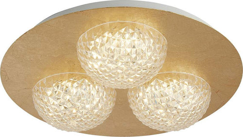 Plafoniera-Celestia-Acciaio-Oro-Policarbonato-Trasparente-Led-6,5W-3000K