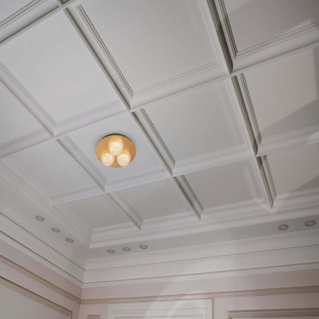 Plafoniera-Celestia-Acciaio-Oro-Policarbonato-Trasparente-Led-6,5W-3000K
