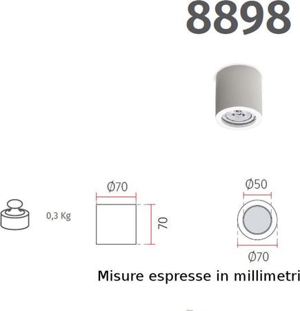 Plafoniera-cilindro-gesso-Belfiore-9010-FIORI-8898-8900-GU10-LED-lampada-soffitto