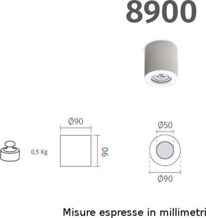 Plafoniera-cilindro-gesso-Belfiore-9010-FIORI-8898-8900-GU10-LED-lampada-soffitto