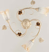 Plafoniera-Classica-Arte-Povera-3-Luci-Ferro-Battuto-Avorio-e-Oro-Serie-Cestino