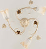Plafoniera-Classica-Arte-Povera-3-Luci-Ferro-Battuto-Avorio-e-Oro-Serie-Cestino