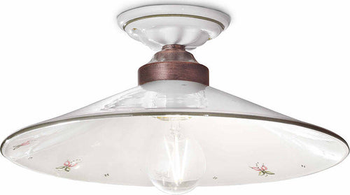 Plafoniera-Classica-Asti-Ferro-E-Ceramica-Nero-Sfumato-Rame-1-Luce-E27