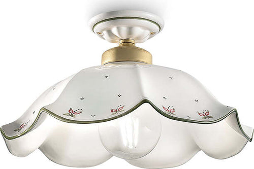 Plafoniera-Classica-Belluno-Ceramica-E-Ottone-Satinato-Decorato-1-Luce-E27