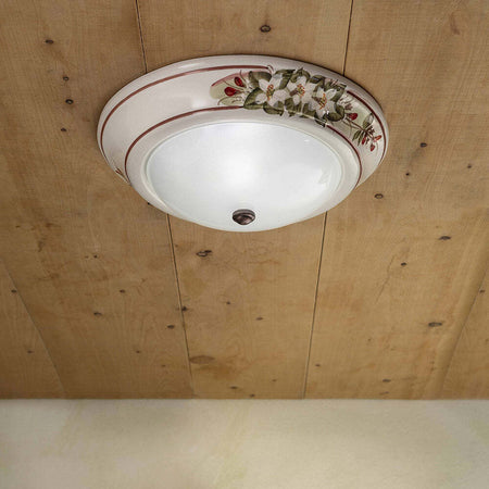 Plafoniera-Classica-Capua-Ceramica-E-Ottone-Satinato-Decorato-1-Luce-E27