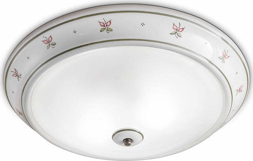 Plafoniera-Classica-Capua-Ceramica-E-Ottone-Satinato-Decorato-2-Luci-E27