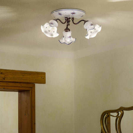 Plafoniera-Classica-Chieti-Metallo-E-Ceramica-Nero-Sfumato-Rame-3-Luci-E14