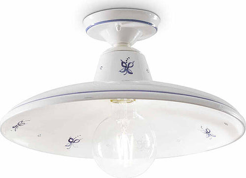 Plafoniera-Classica-Como-Ceramica-Bianco-Decorato-Filo-Blu-1-Luce-E27