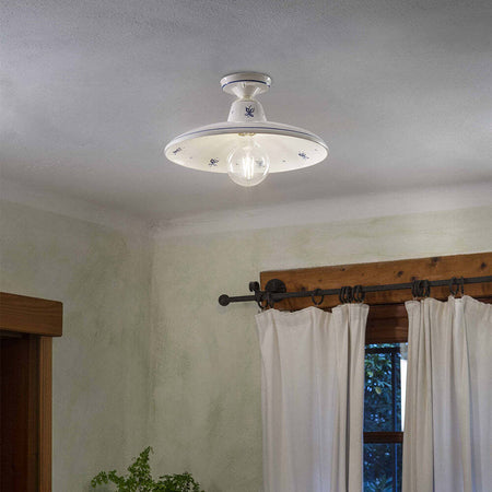 Plafoniera-Classica-Como-Ceramica-Bianco-Decorato-Filo-Blu-1-Luce-E27