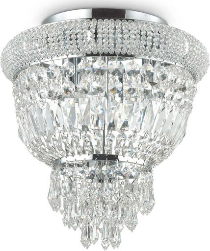 Plafoniera-Classica-Dubai-Metallo-Cristallo-Cromo-3-Luci-E14