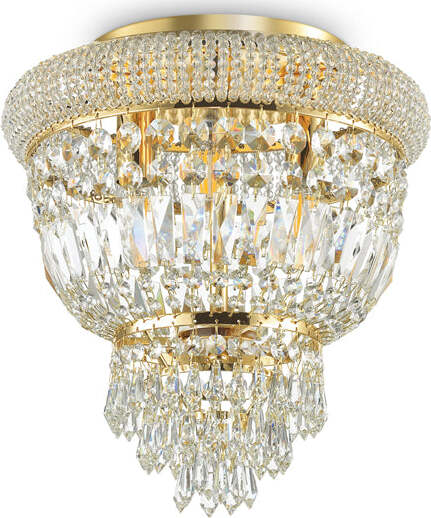 Plafoniera-Classica-Dubai-Metallo-Cristallo-Ottone-3-Luci-E14