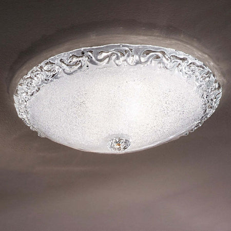 Plafoniera-classica-DUE-P-FROST-2699-PLG-E27-LED-vetro-graniglia-cristallo-lampada-soffitto