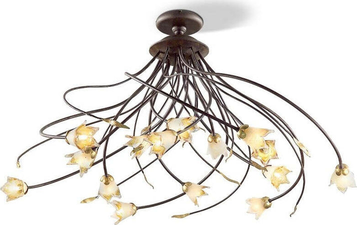 Plafoniera-classica-Flami-ORCHIDEA-3303-10F-G9-LED-ferro-vetro-lampada-soffitto