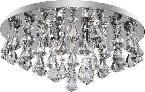 Plafoniera-Classica-Hanna-Acciaio-Cromo-Vetro-Pendente-8-Luci-G9-D55Cm