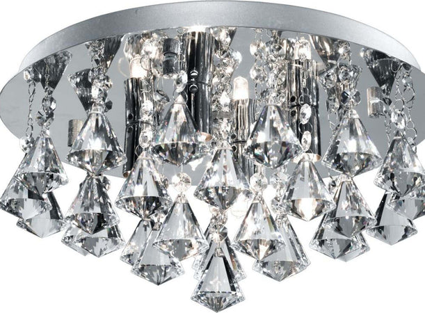 Plafoniera-Classica-Hanna-Acciaio-Cromo-Vetro-Trasparente-4-Luci-G9