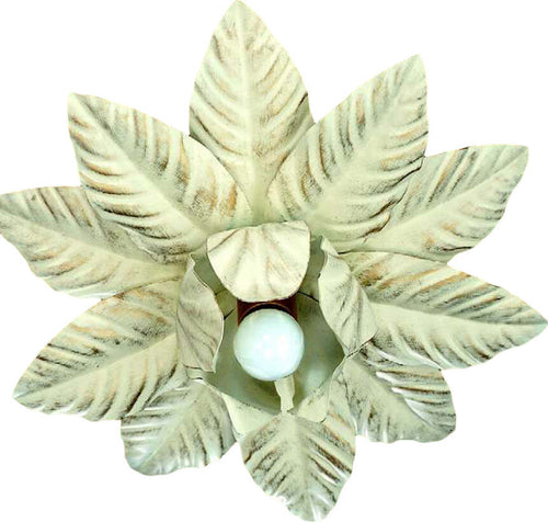 Plafoniera-Classica-In-Ferro-Bianco-Oro-Polvere-1-Luce-Gallinella