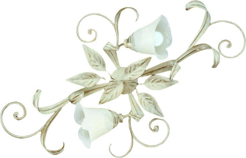 Plafoniera-Classica-In-Ferro-Bianco-Oro-Polvere-2-Luci-Procellaria