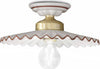 Plafoniera-Classica-L'Aquila-Ottone-E-Ceramica-Decorato-Diam.-23Cm-Luce-E27