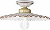 Plafoniera-Classica-L'Aquila-Ottone-E-Ceramica-Decorato-Diam.-31Cm-Luce-E27
