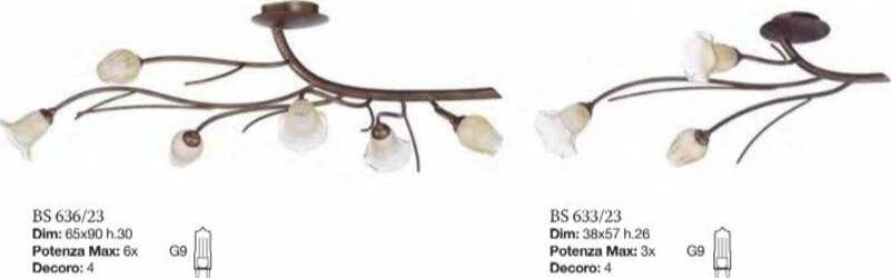 Plafoniera-classica-LUCE-PIU-BIANCOSPINO-BS633-BS636-G9-LED-lampada-soffitto-metallo-vetro
