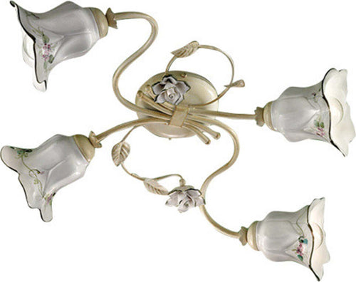 Plafoniera-Classica-Pisa-Metallo-E-Ceramica-Bianco-Sfumato-Oro-4-Luci-E14