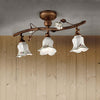 Plafoniera-Classica-Pisa-Metallo-E-Ceramica-Ruggine-Sfumato-Oro-3-Luci-E14