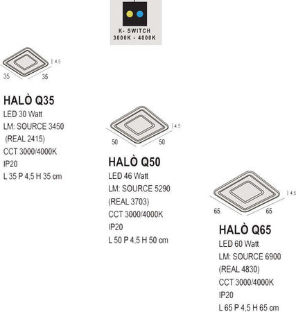 Plafoniera-classica-Promoingross-HALO-Q65-RU-LED-CCT-4830LM-lampada-soffitto-quadrata