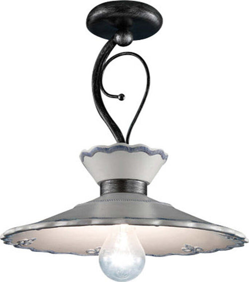 Plafoniera-Classica-Ravenna-Metallo-E-Ceramica-Nero-Sfumato-Arg.-31Cm-1-Luce-E27
