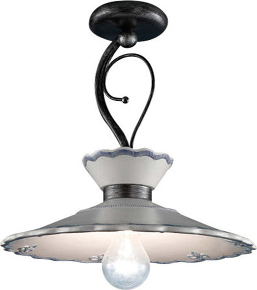 Plafoniera-Classica-Ravenna-Metallo-E-Ceramica-Nero-Sfumato-Arg.-44Cm-1-Luce-E27