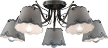 Plafoniera-Classica-Ravenna-Metallo-E-Ceramica-Nero-Sfumato-Argento-5-Luci-E14