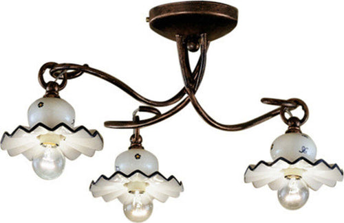 Plafoniera-Classica-Roma-Metallo-E-Ceramica-Nero-Sfumato-Rame-3-Luci-E14