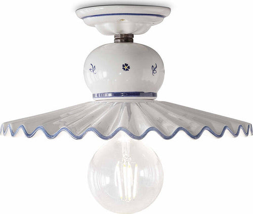 Plafoniera-Classica-Roma-Metallo-E-Ceramica-Nero-Sfumato-Rame-31Cm-1-Luce-E27