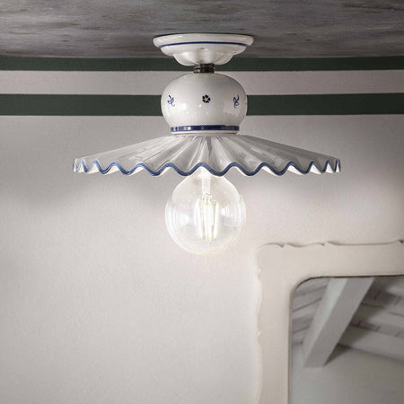Plafoniera-Classica-Roma-Metallo-E-Ceramica-Nero-Sfumato-Rame-31Cm-1-Luce-E27