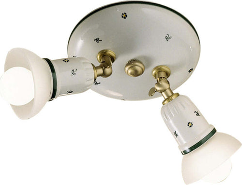 Plafoniera-Classica-Savona-Ceramica-E-Ottone-Satinato-Decorato-2-Luci-E14