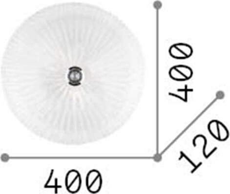 Plafoniera-Classica-Shell-Vetro-Trasparente-3-Luci-E27