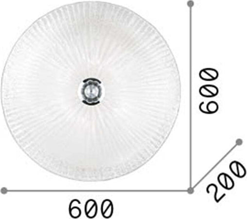 Plafoniera-Classica-Shell-Vetro-Trasparente-6-Luci-E27