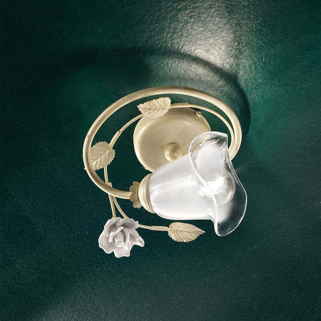 Plafoniera-Classica-Siena-Metallo-E-Ceramica-Bianco-Sfumato-Oro-1-Luce-E14