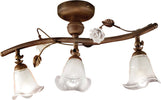 Plafoniera-Classica-Siena-Metallo-E-Ceramica-Ruggine-Decorato-Lucido-3-Luci-E14