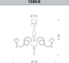 Plafoniera-classica-Sylcom-DOLFIN-1380-6-E14-LED-vetro-soffiato-lampada-soffitto