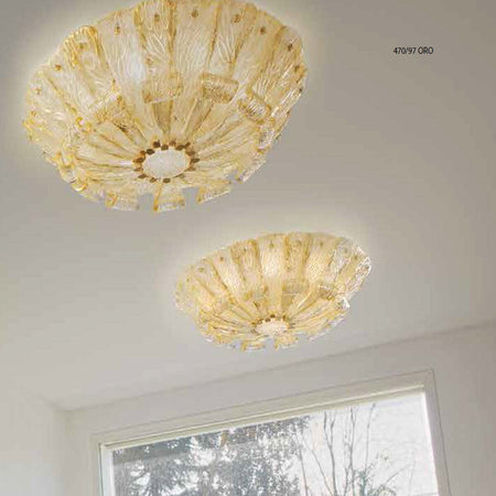 Plafoniera-classica-Sylcom-TRIBUNO-470-97-ORO-E27-E14-LED-vetro-murano-lampada-soffitto
