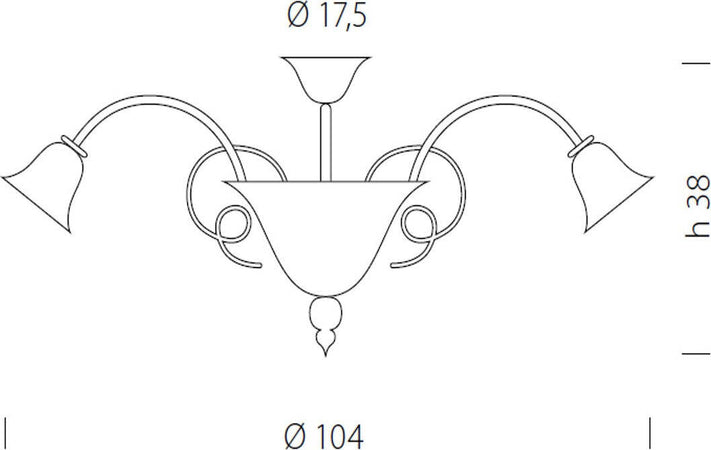 Plafoniera-classica-Sylcom-VENIER-1421-8-E14-LED-vetro-soffiato-lampada-soffitto