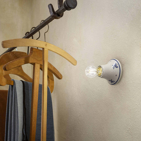 Plafoniera-Classica-Trieste-Bianco-Decorato-Filo-Blu-1-Luce-E14